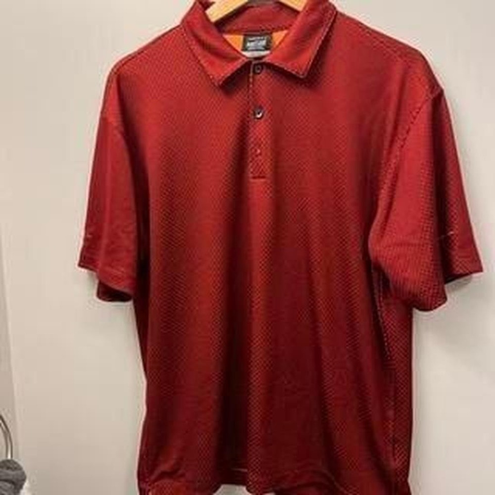 NikeGolf Men's Large Red Dri-Fit Polo Shirt - EMC‎ Embroidered